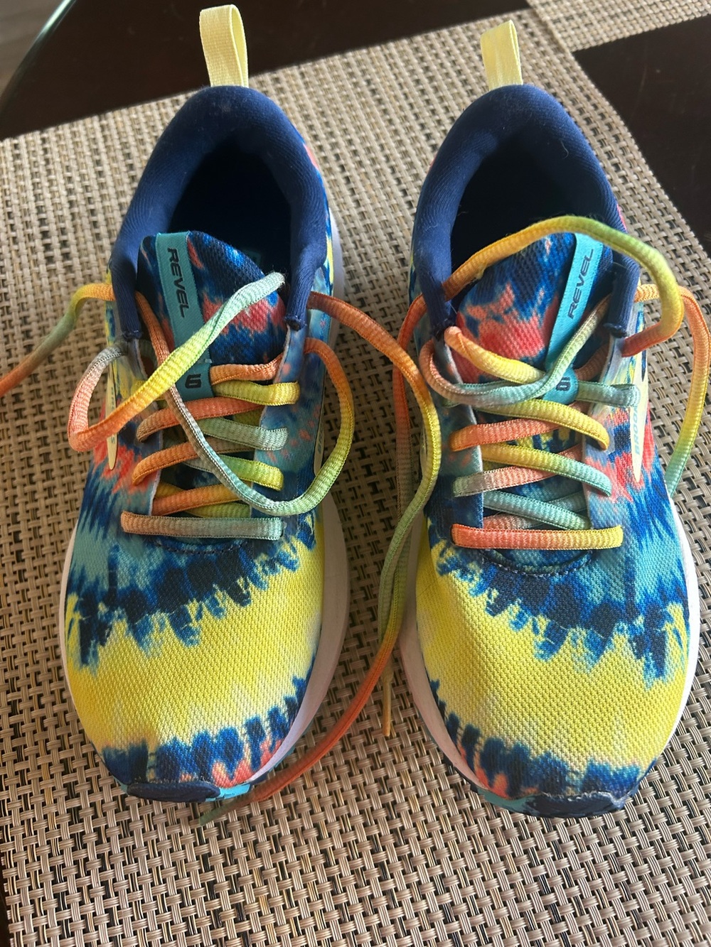 Women’s  Tie-Dye Running Shoes in Yellow/Blue